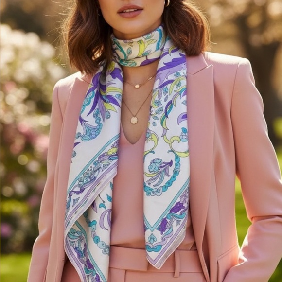 Emilio Pucci Vintage Heavy Silk Scarf - Picture 6 of 7